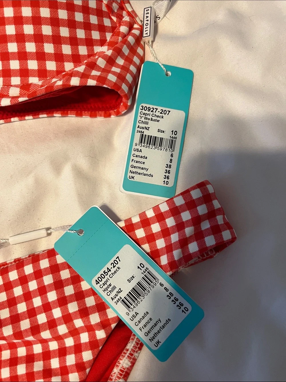 Seafolly Girls Red Gingham Bikini Set